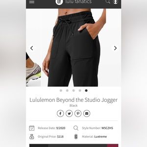 Lululemon beyond the studio joggers